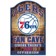 Philadelphia 76ers Sign 11x17 Wood Fan Cave Design - Special Order
