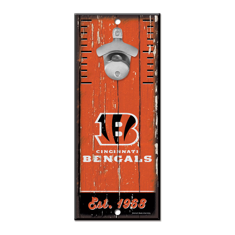 Cincinnati Bengals Sign Wood 5x11 Bottle Opener