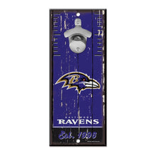 Baltimore Ravens Sign Wood 5x11 Bottle Opener