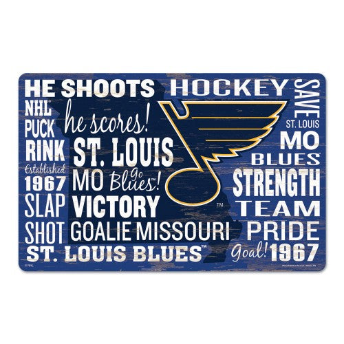 St. Louis Blues Sign 11x17 Wood Wordage Design