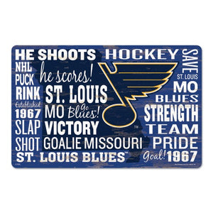 St. Louis Blues Sign 11x17 Wood Wordage Design
