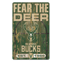 Milwaukee Bucks Sign 11x17 Wood Slogan Design