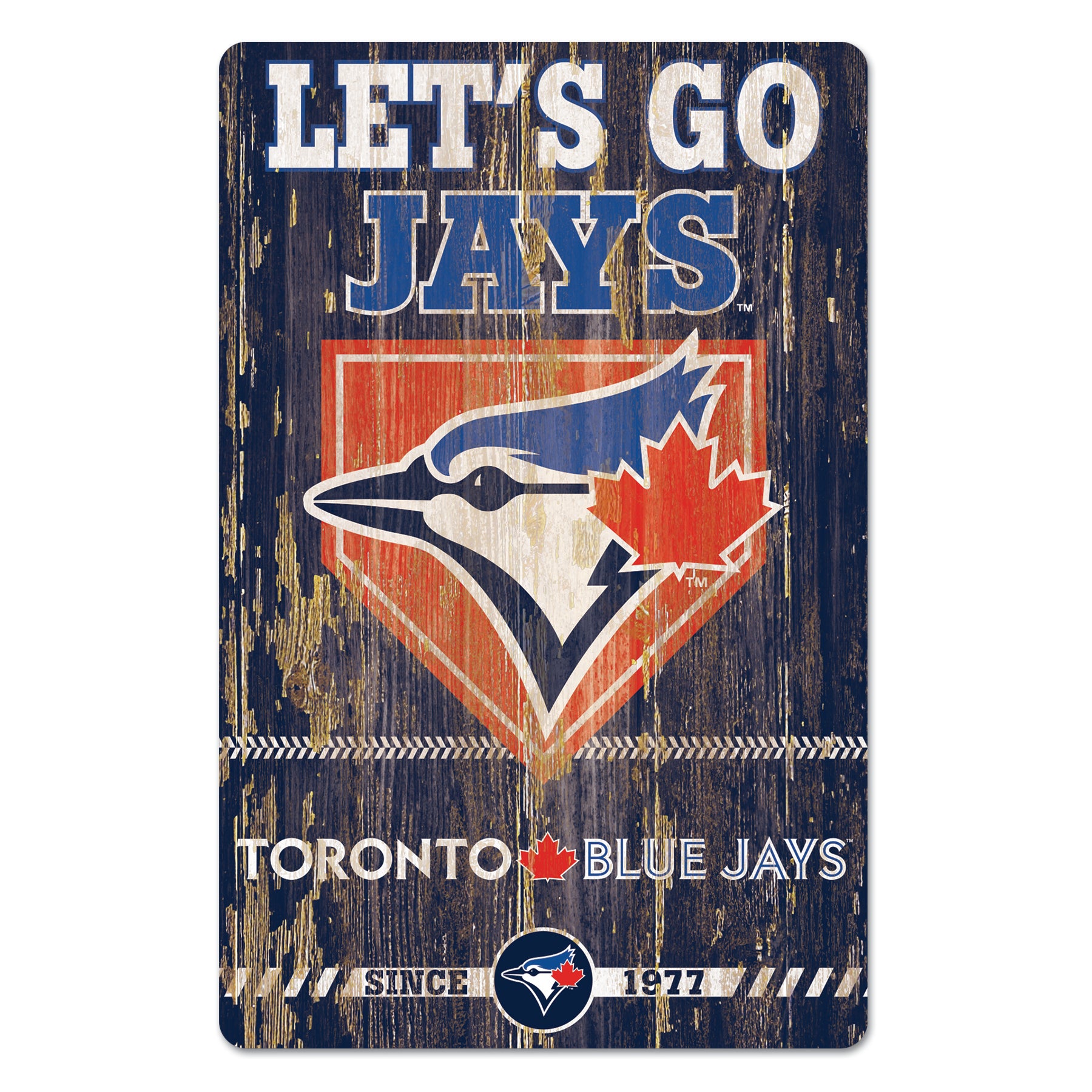 Toronto Blue Jays Sign 11x17 Wood Slogan Design