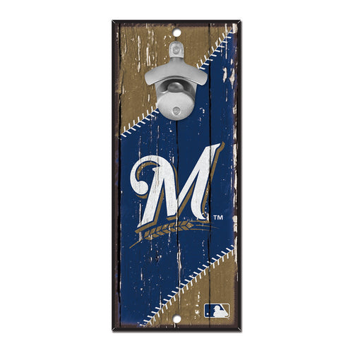 Milwaukee Brewers Sign Wood 5x11 Bottle Opener