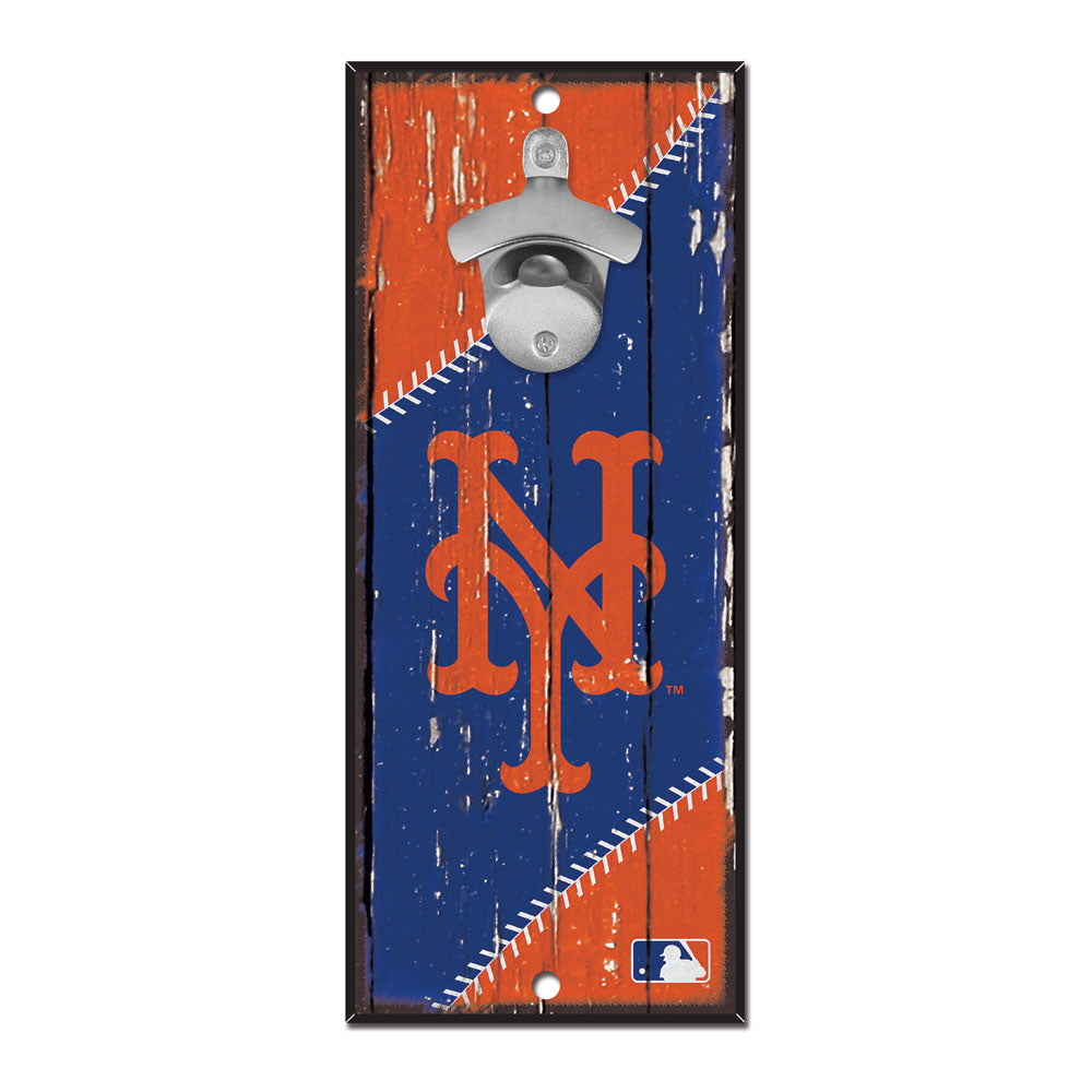 New York Mets Sign Wood 5x11 Bottle Opener