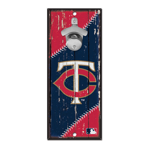 Minnesota Twins Sign Wood 5x11 Bottle Opener