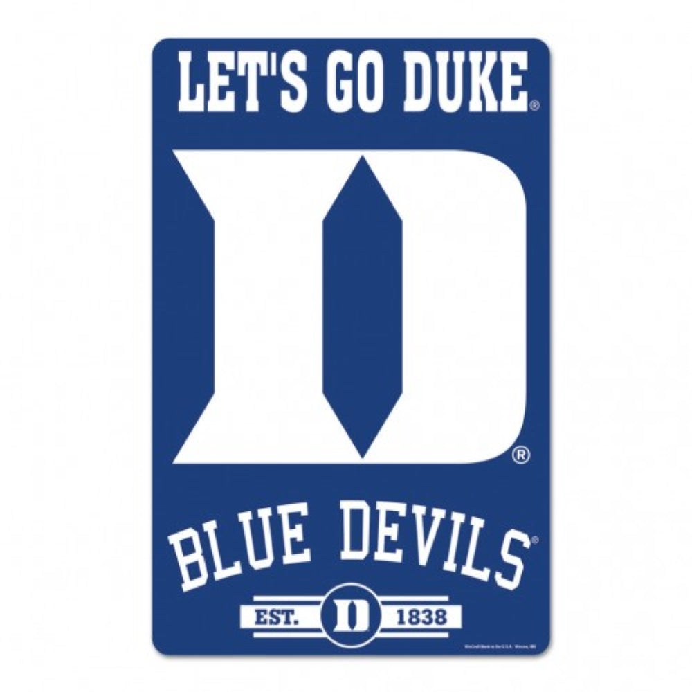 Duke Blue Devils Sign 11x17 Wood Slogan Design