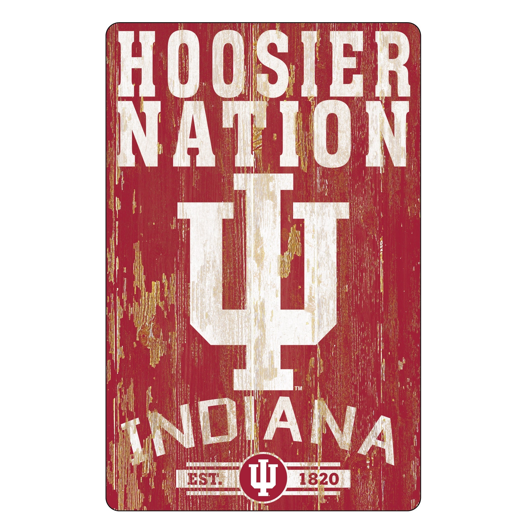 Indiana Hoosiers Sign 11x17 Wood Slogan Design