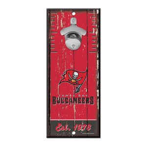 Tampa Bay Buccaneers Sign Wood 5x11 Bottle Opener