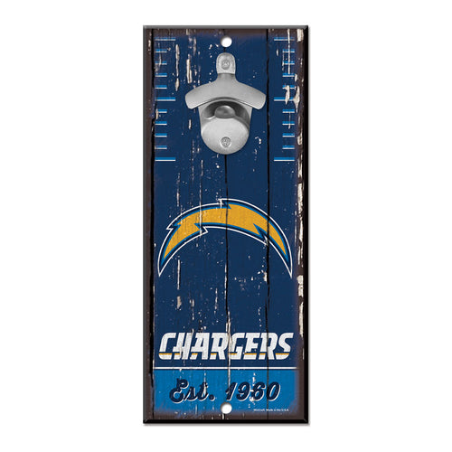 Los Angeles Chargers Sign Wood 5x11 Bottle Opener