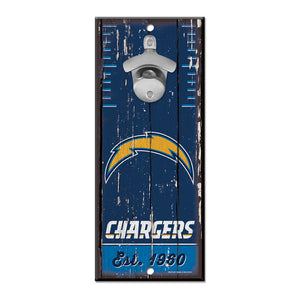 Los Angeles Chargers Sign Wood 5x11 Bottle Opener