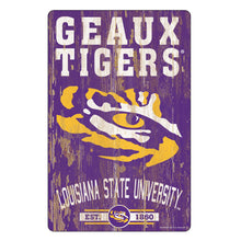 LSU Tigers Sign 11x17 Wood Slogan Design