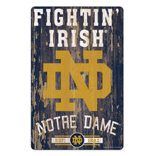 Notre Dame Fighting Irish Sign 11x17 Wood Slogan Design