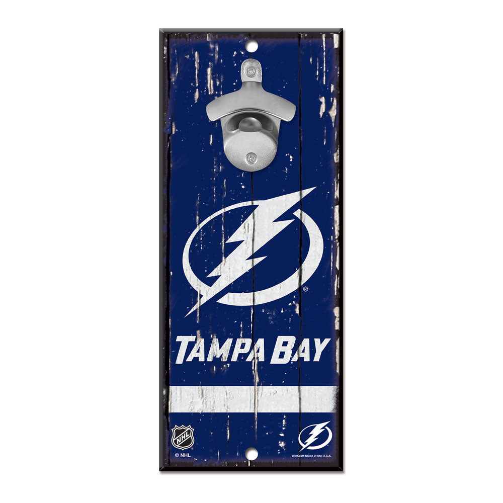 Tampa Bay Lightning Sign Wood 5x11 Bottle Opener