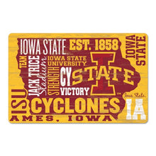 Iowa State Cyclones Sign 11x17 Wood Wordage Design