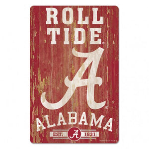 Alabama Crimson Tide Sign 11x17 Wood Slogan Design