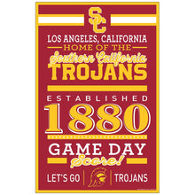 USC Trojans Sign 11x17 Wood Established Design