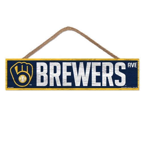 Milwaukee Brewers Sign 4x17 Wood Avenue Design