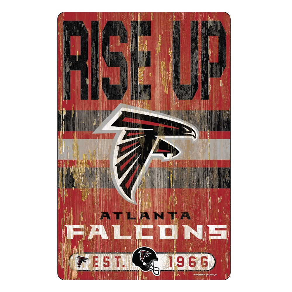 Atlanta Falcons Sign 11x17 Wood Slogan Design