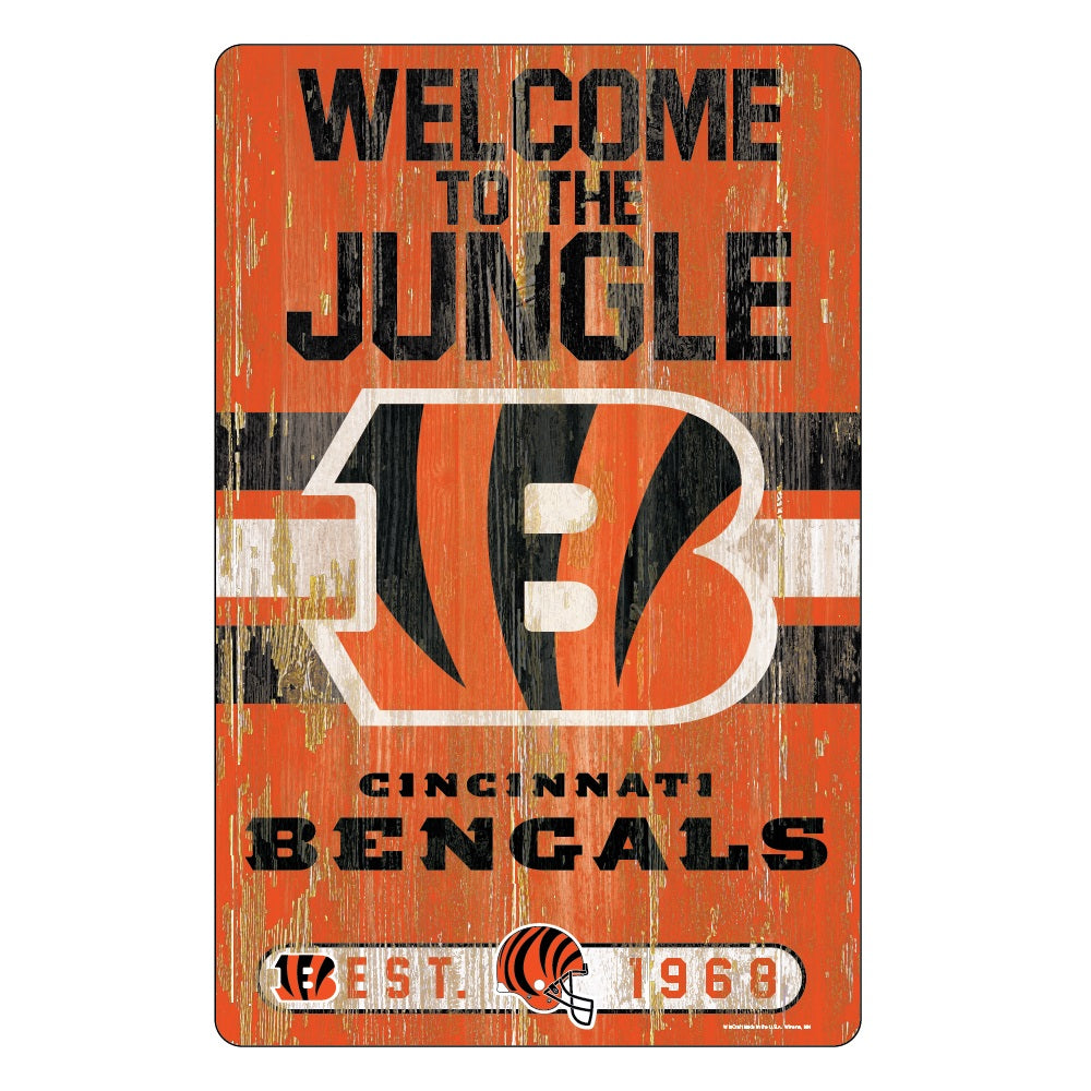 Cincinnati Bengals Sign 11x17 Wood Slogan Design