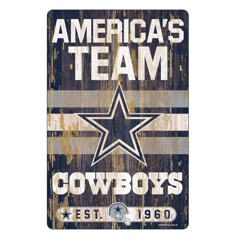 Dallas Cowboys Sign 11x17 Wood Slogan Design