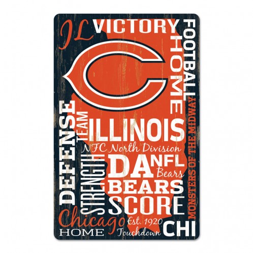 Chicago Bears Sign 11x17 Wood Wordage Design