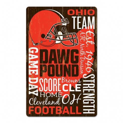 Cleveland Browns Sign 11x17 Wood Wordage Design