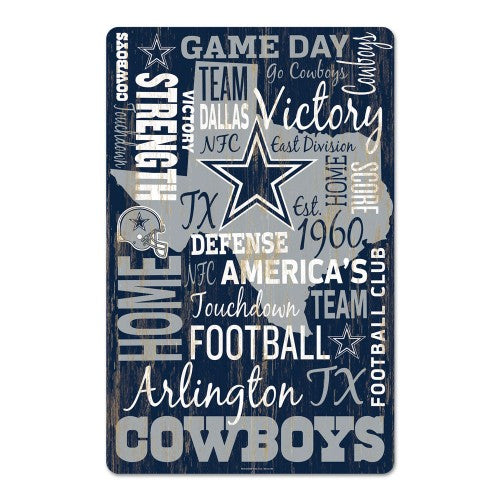Dallas Cowboys Sign 11x17 Wood Wordage Design