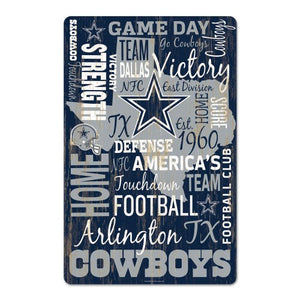 Dallas Cowboys Sign 11x17 Wood Wordage Design