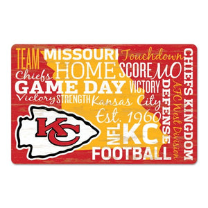 Kansas City Chiefs Sign 11x17 Wood Wordage Design