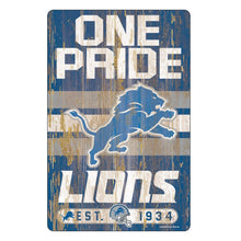Detroit Lions Sign 11x17 Wood Slogan Design