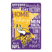 Minnesota Vikings Sign 11x17 Wood Wordage Design