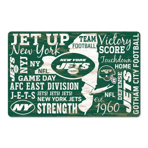 New York Jets Sign 11x17 Wood Wordage Design