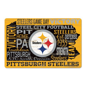 Pittsburgh Steelers Sign 11x17 Wood Wordage Design