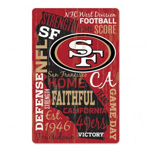 San Francisco 49ers Sign 11x17 Wood Wordage Design