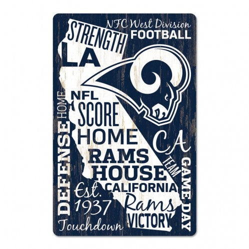 Los Angeles Rams Sign 11x17 Wood Wordage Design