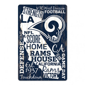 Los Angeles Rams Sign 11x17 Wood Wordage Design