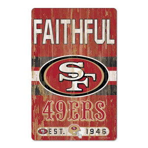 San Francisco 49ers Sign 11x17 Wood Slogan Design