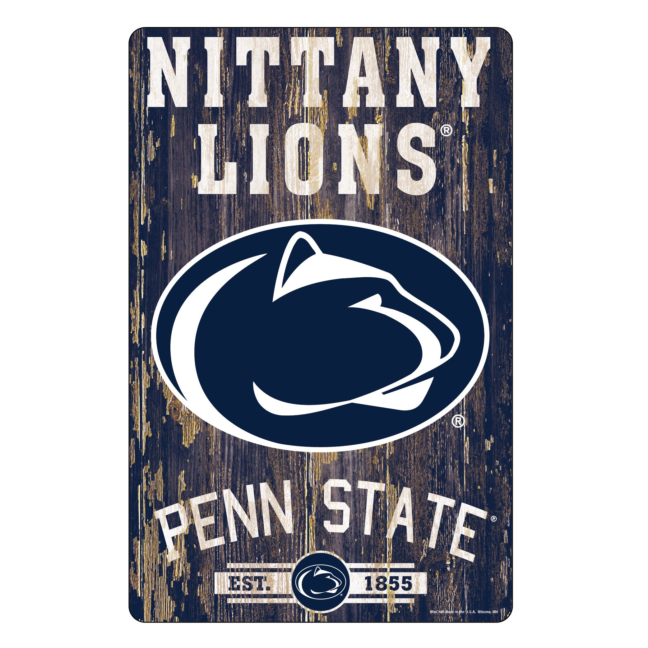 Penn State Nittany Lions Sign 11x17 Wood Slogan Design