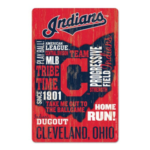 Cleveland Indians Sign 11x17 Wood Wordage Design
