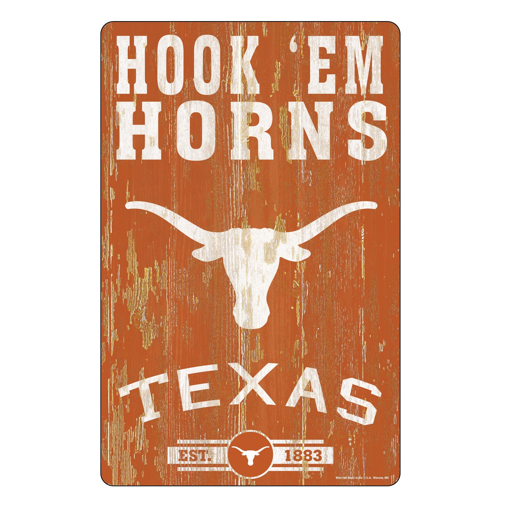 Texas Longhorns Sign 11x17 Wood Slogan Design