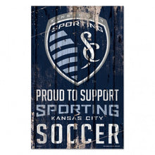 Sporting Kansas Sity Sign 11x17 Wood Proud to Support Design