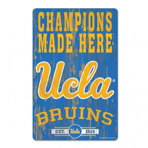 UCLA Bruins Sign 11x17 Wood Slogan Design