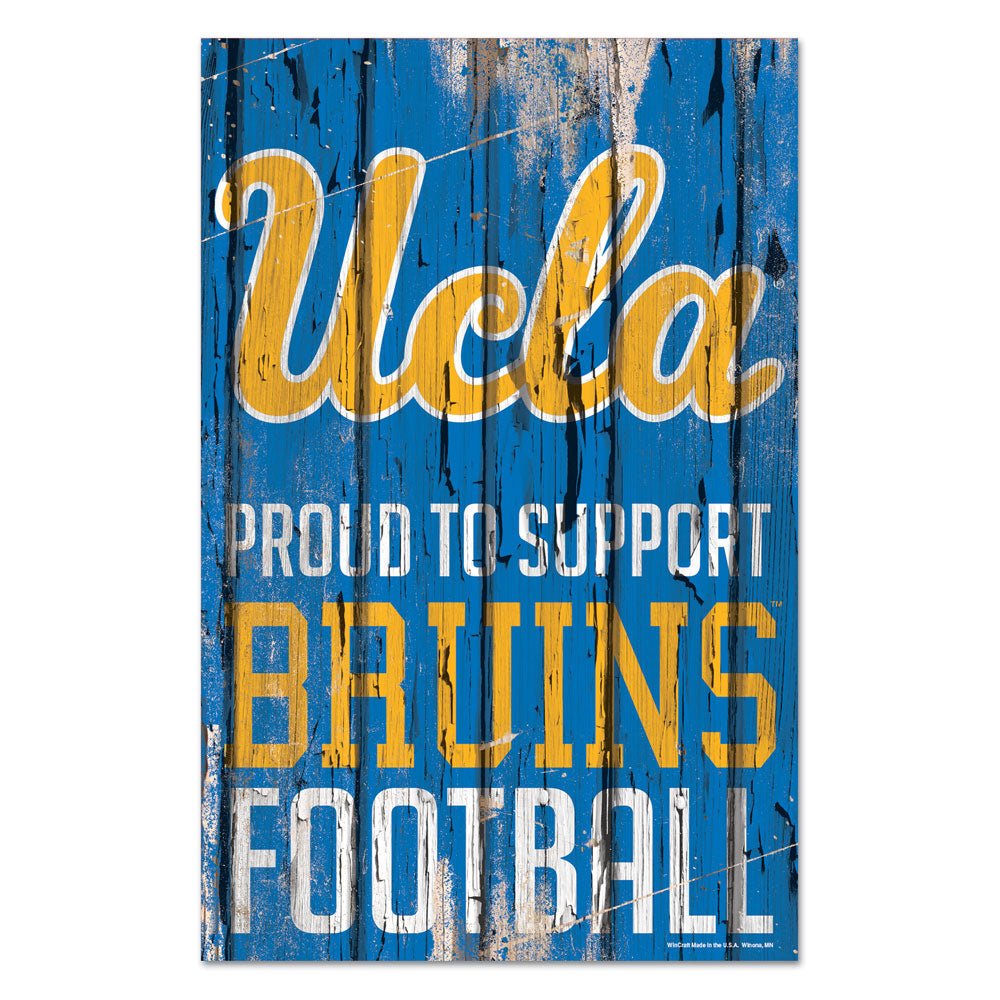 UCLA Bruins Sign 11x17 Wood Proud to Support Design