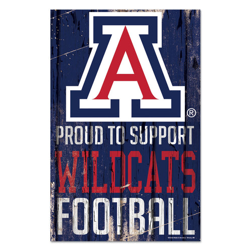 Arizona Wildcats Sign 11x17 Wood Proud to Support Design