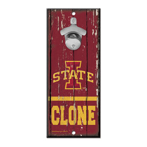 Iowa State Cyclones Sign Wood 5x11 Bottle Opener