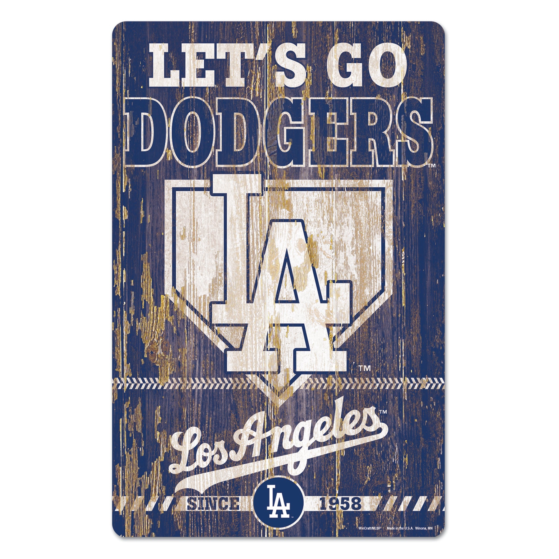 Los Angeles Dodgers Sign 11x17 Wood Slogan Design