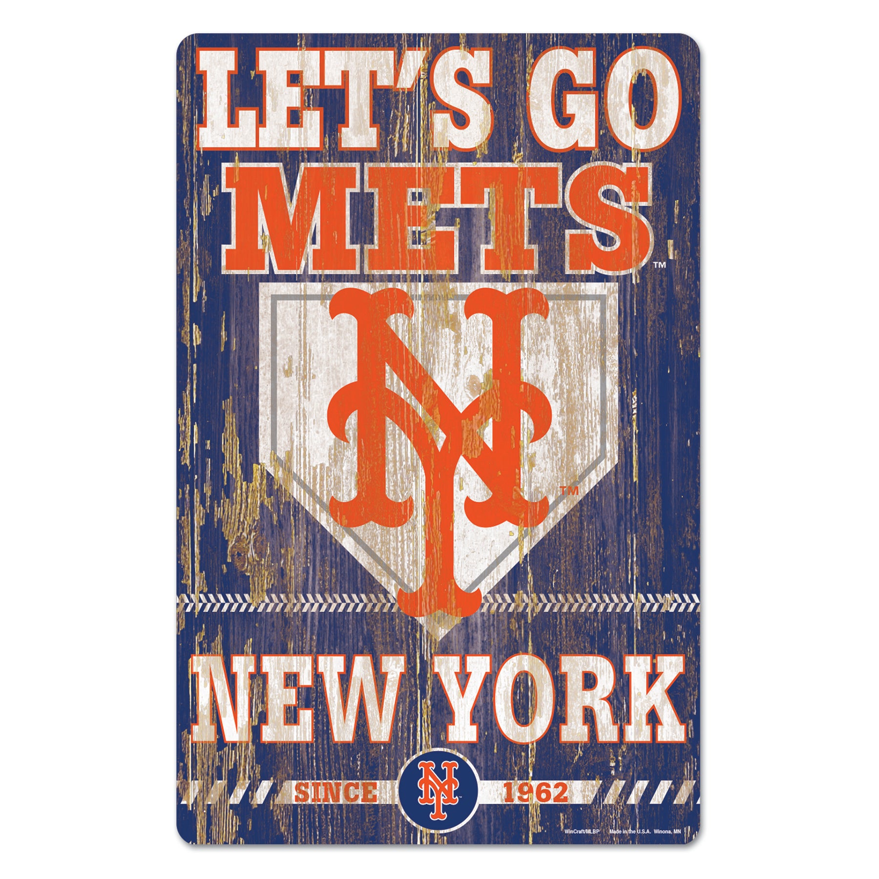 New York Mets Sign 11x17 Wood Slogan Design - Special Order