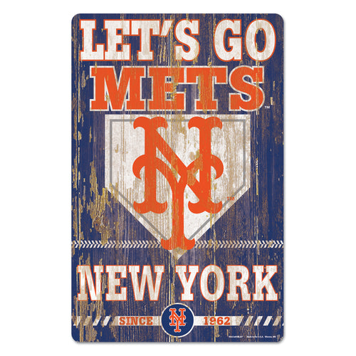 New York Mets Sign 11x17 Wood Slogan Design - Special Order