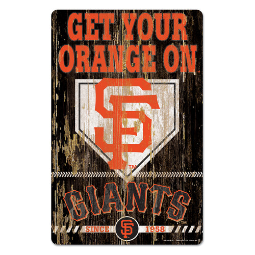 San Francisco Giants Sign 11x17 Wood Slogan Design